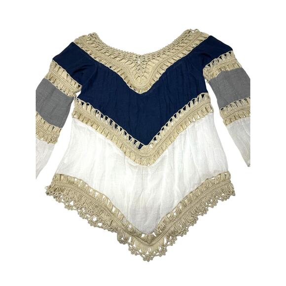 Arianna by Howards Boho Crotchet Hollowed Out Blouse/ Beach cover up Size S/M - Picture 4 of 7
